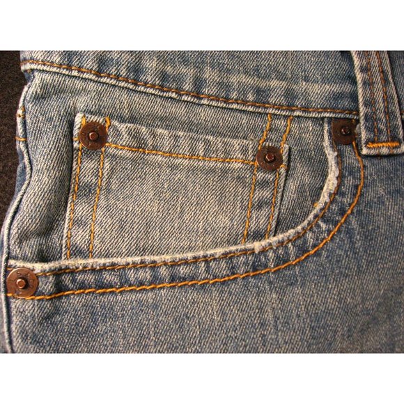 LEVI'S 542 Womans JEAN SHORTS Cut Off 14M Blue Denim Red Tab - Picture 5 of 11